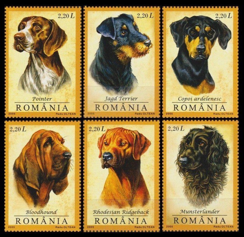 2005 Romania 5982-5987 Dogs 10,00 €