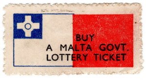(I.B) Malta Cinderella : Malta Government Lottery Label