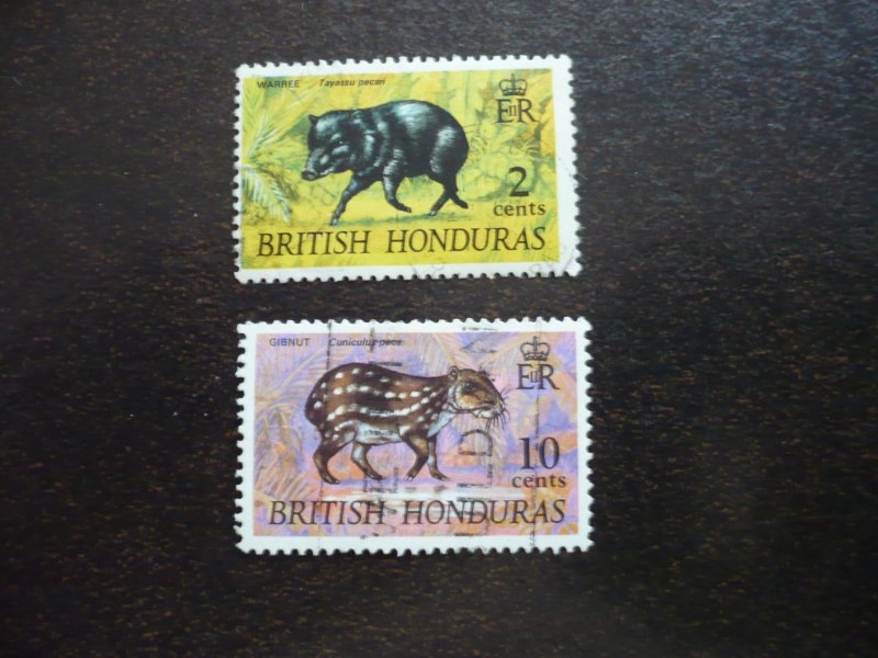 Stamps - British Honduras - Scott# 236,239 - Used Part Set of 2 Stamps