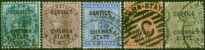 Chamba 1887-90 Set of 5 to 4a SG01-08 Fine Used (2)