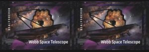 US James Webb Space Telescope NDC Horiz Pair 2 Stamps. Ships after 12 Sep 2022