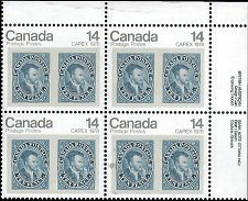 CANADA   #754 MNH UPPER RIGHT PLATE BLOCK  (2-2)