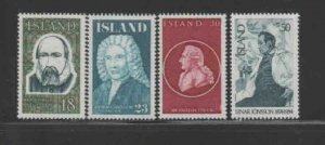 ICELAND #481-484 1975 FAMOUS ICELANDERS MINT VF NH O.G