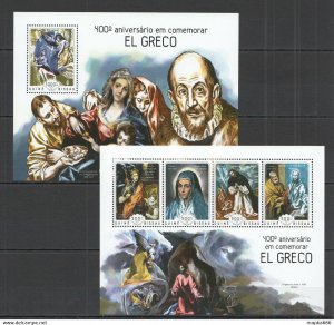 2014 Guinea-Bissau Art Paintings El Greco Kb+Bl ** Stamps St1121