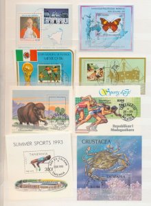 Madagascar Tanzania Wildlife Sport Flowers Mini Sheets Used (Apx 45) BL586