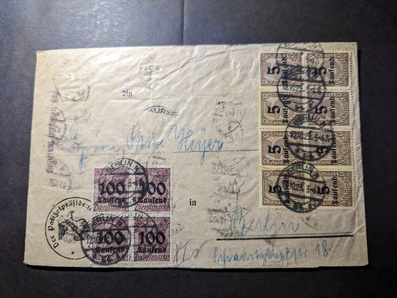 1923 Germany Weimar Republic Inflation Cover Berlin Local Use
