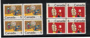 Canada #522Pi #525Pi Very Fine Never Hinged Tagged Center Block Set