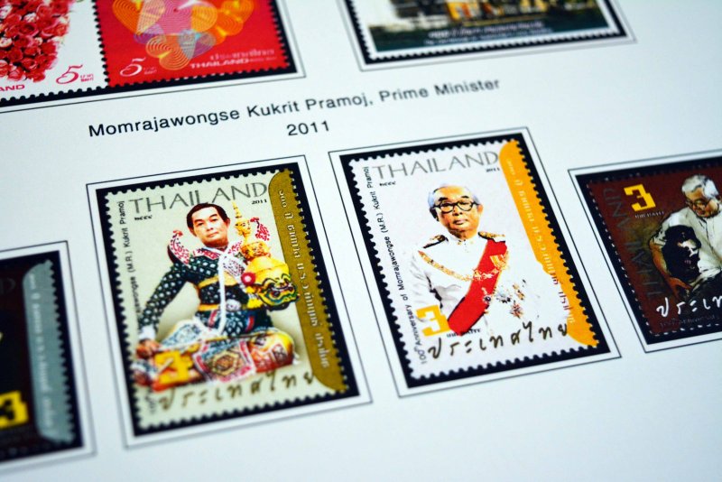 COLOR PRINTED THAILAND 2011-2015  STAMP ALBUM PAGES (97 illustrated pages)