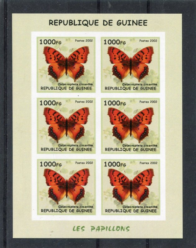 Guinea 2002 BUTTERFLIES Sheet Imperforated Mint (NH)