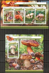 Togo 2016 Mushrooms II Sheet + S/S MNH