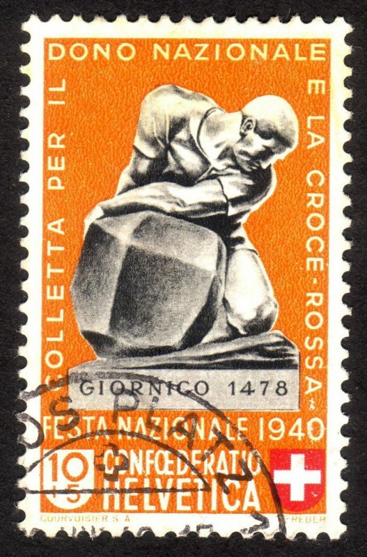 1940, Switzerland 10+5c, Used, Sc B101