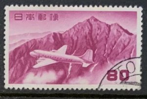 JAPAN 1952 AIR 80y  SG678  FINE USED.CAT £4.50