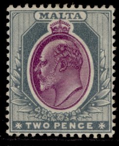 MALTA EDVII SG40, 2d purple & grey, M MINT. Cat £32.