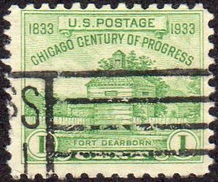 United States 728 - Used - 1c Fort Dearborn (1933) (1)