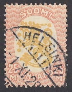 Finland Sc# 110 Used (b) 1921 25m Coat of Arms