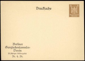 Germany BGSV Berlin Ganzsachen Club Private Postal Card Cover G68557