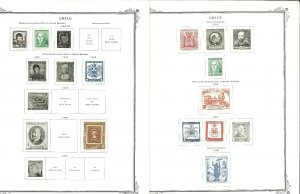 Chile 1934-1964 Mint (mostly) & Used Hinged & in Mounts on Scott Spec.Pages