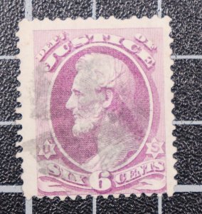 Scott O28 - 6 Cents Justice Official - Used Nice Stamp SCV - $45.00