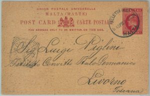 82620 - MALTA - Postal History - POSTAL STATIONERY CARD to ITALY 1908-