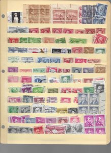 U.S. used mixture lot on stock sheets