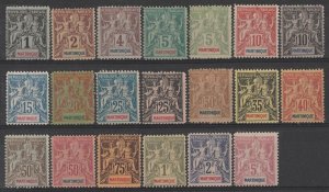 FRENCH MARTINIQUE 1892 Peace & Commerce set. Fournier forgeries. MNH **.