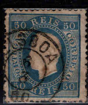 PORTUGAL Scott 43 Used King Luiz stamp double ring cancel