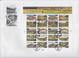2001 USA Baseball Playing Fields FS20  (Scott 3510-19) FDC