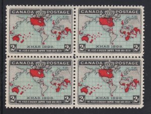 Canada Sc 86 MNH. 1898 2c Imperial Penny Postage,  blue oceans, block of 4, VF