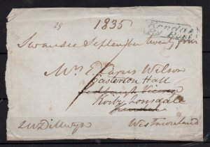 GB 1835 Kendal 'Penny Post' Cachet on Redirected Signed Front WS36702