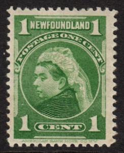 Newfoundland QV 1897 1c Yellow-Green SG85a Mint Hinged