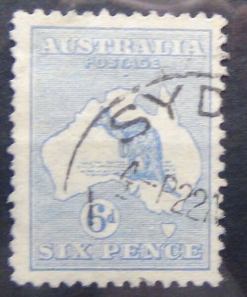 Australia 1913 - 1914 6d Ultramarine Kangaroo Set Used