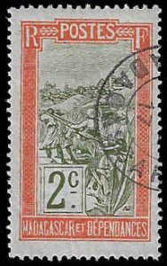 Madagascar - Malagasy Rep. #80 Used H; 2c Transport by Sedan Chair (1908)