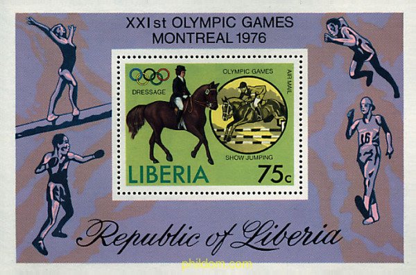 68644 MNH LIBERIA 1976 21 JUEGOS OLIMPICOS VERANO MONTREAL 1976