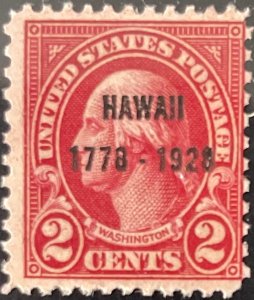 Scott #647 1928 2¢ George Washington Hawaii overprint MNH OG