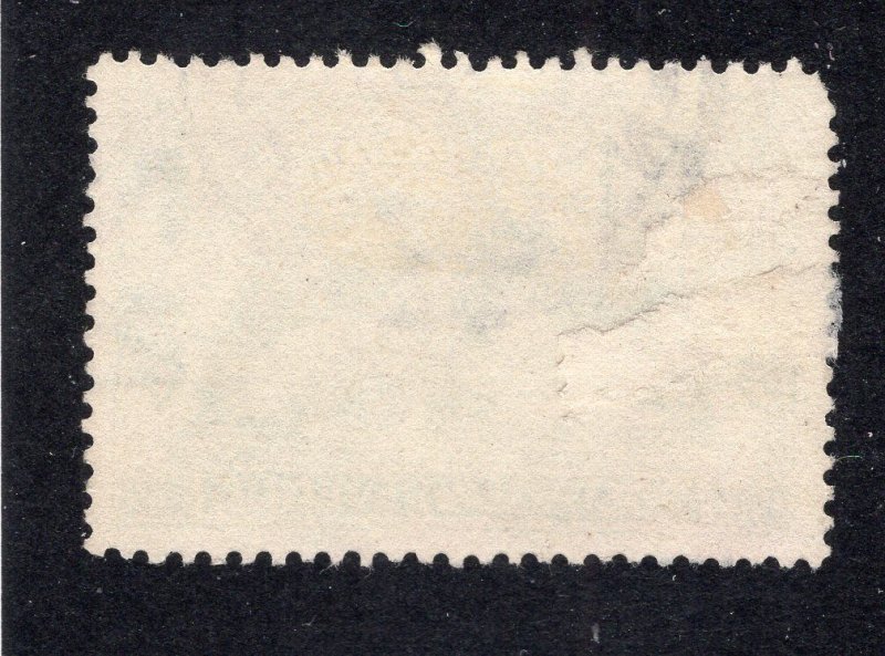 New Zealand 1920 1/2p yellow green Peace, Scott 165 used, value = $3.00