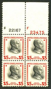 U.S. #834 MINT PL# BLOCK OF 4 OG NH