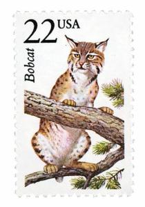 1987 22c Bobcat, North American Wildlife Scott 2332 Mint F/VF NH