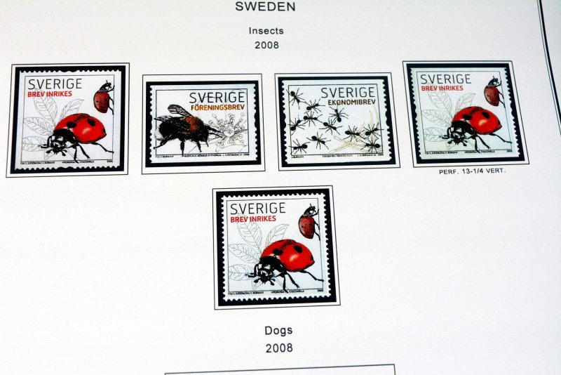 COLOR PRINTED SWEDEN 2000-2010 + 2011-2019 STAMP ALBUM PAGES (131 illust. pages)