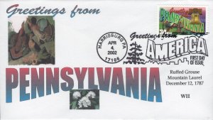 WII/William III Printed FDCs for the 2002 34c Greetings from Pennsylvania Stamp