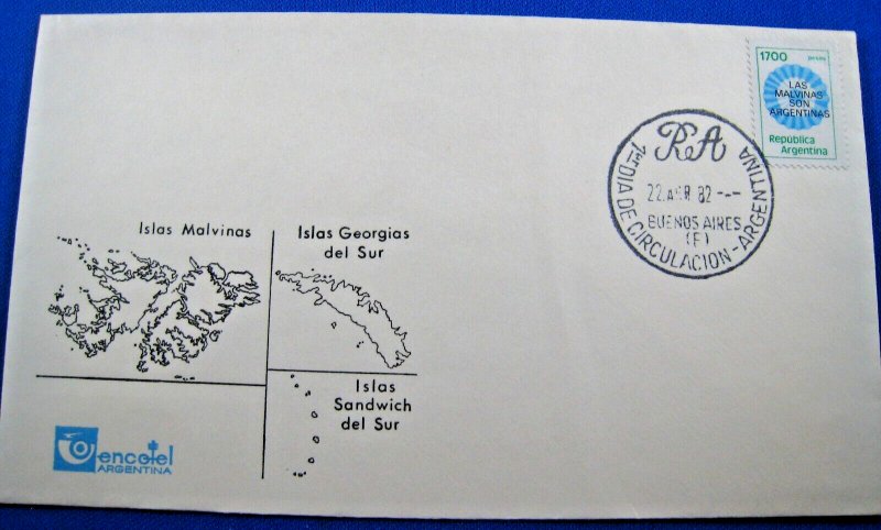 MALVINAS ISLANDS  (FALKLAND IS.)  -  1982  -  ARGINTINA STAMPED FDC  (ggc35)