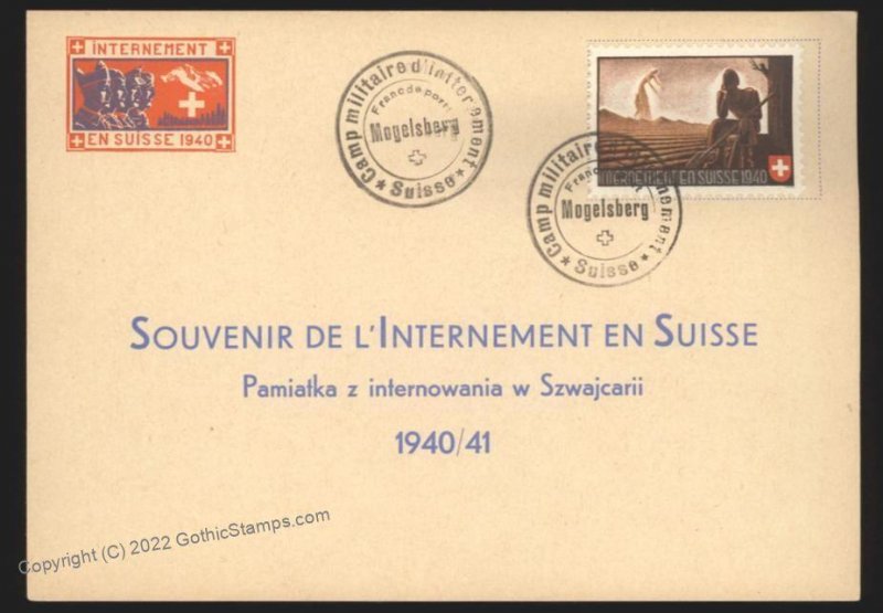 Switzerland WWII Internee Camp Mogelsberg Soldier Stamp Cover G107530