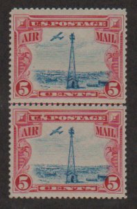 C11 Air Mail 1928 Beacon on Rocky Mountains Horizontal Line Pair 1MH 1MNH