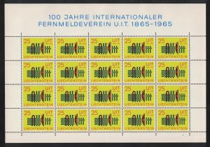 Liechtenstein Centenary of ITU Full Sheet 1965 MNH SC#465 SG#452 MI#458