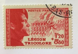 France 1942 Scott B148 used - 1.20 + 8.80 fr,  Légion Tricolore