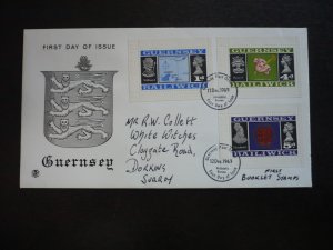 Stamps - Guernsey - Scott# 9,13,14 - Booklet Stamps - First Day Cover