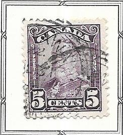 Canada #153  5c  King George V  (U) CV $3.00