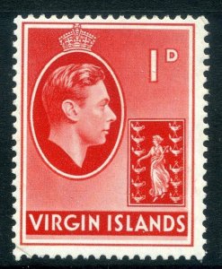 BRITISH VIRGIN ISLANDS;   1938 GVI issue fine Mint hinged 1d. value SG 111