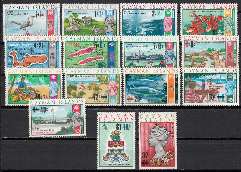 Cayman Islands - 1969 QEII overprinted set Sc# 227/241 - MNH (2522)