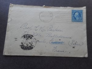 # 378 XF Used on 1913 Cover to France