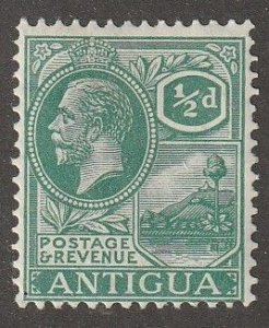 Antigua Stamp, Scott#42,  mint, hinged,  1/2d, green, St. Johns Harbor,